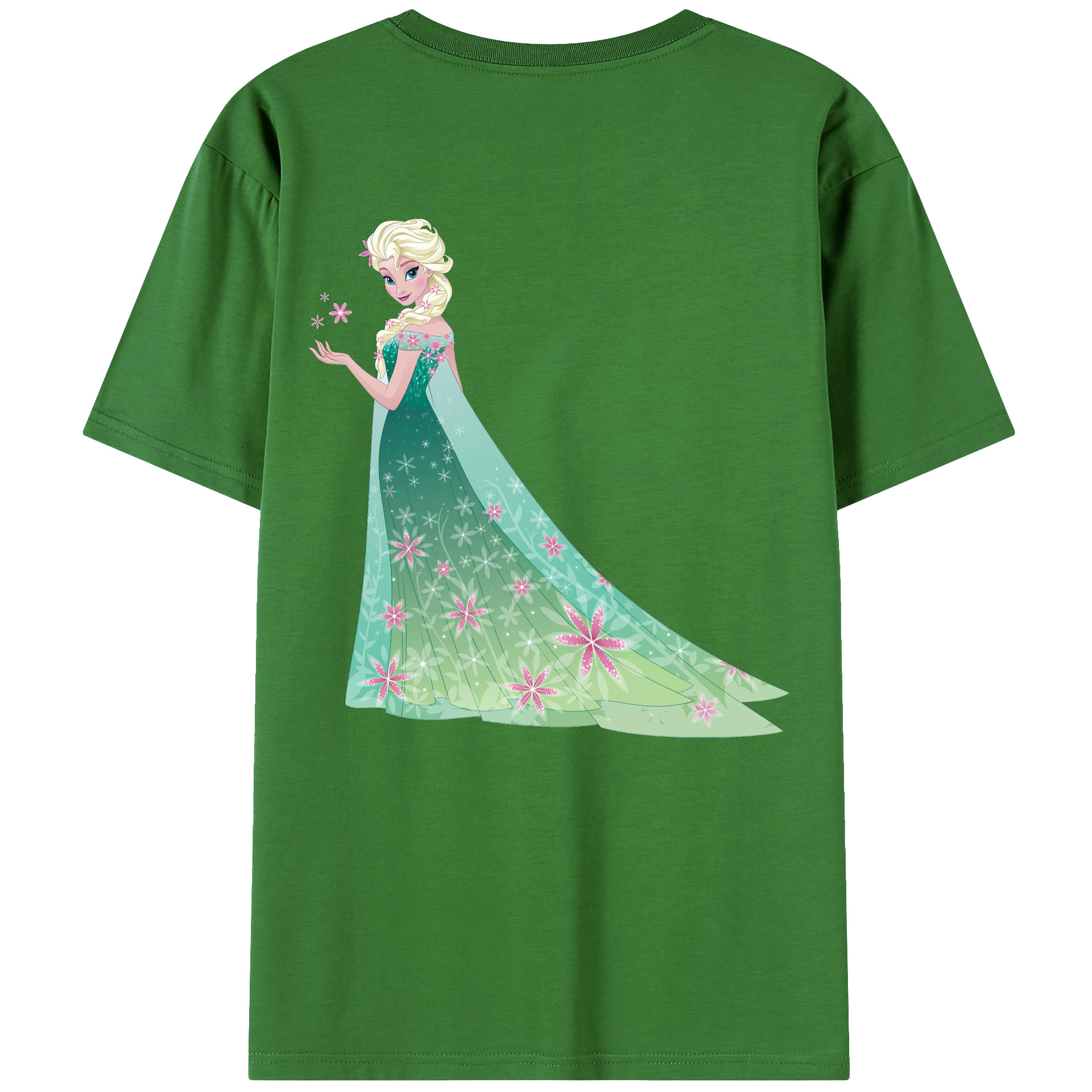 （画像用） アナと雪の女王 アンナ エルサ Frozen Anna Elsa レディース半袖Tシャツ(バックプリント)